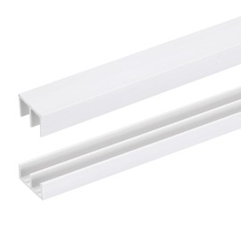 uxcell 4Set White Plastic Sliding Door Track, Sliding Glass Window Track for 1/4" Thick Panels, for Closet Glass Cabinets Door Track (2Ft Long)
