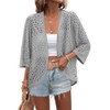 Zeagoo Womens Summer Crochet Cardigan Sweaters Lightweight Open Front 3/4