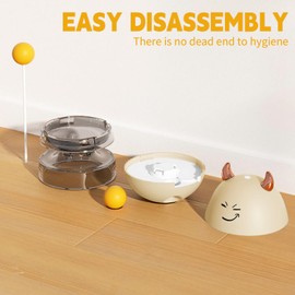 SIWWBW Cat Ball Toy, Cat Treat Dispenser Toy with Interactive Cat Toys for Indoor Cats Toy Slow Feeder Treat Ball Cat Puzzle Feeder Toy Tumble Cat Spill Ball Toy Training Ball Toy (Yellow)