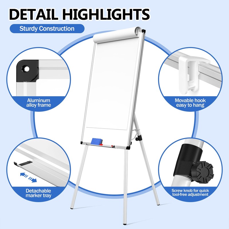 Whiteboard Easel 36 x 24 Inches, Magnetic Portable Dry Erase