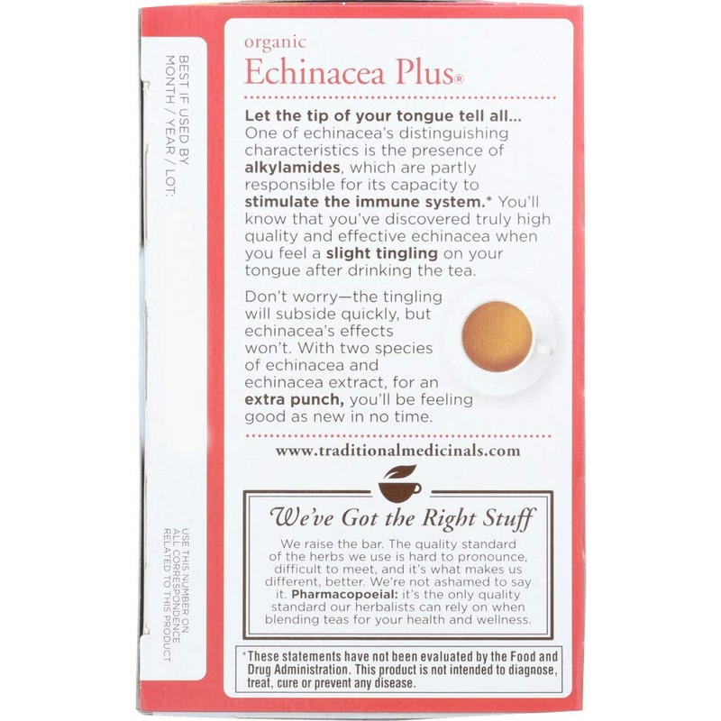 (NOT A CASE) Organic Echinacea Plus Herbal Tea 16 Tea