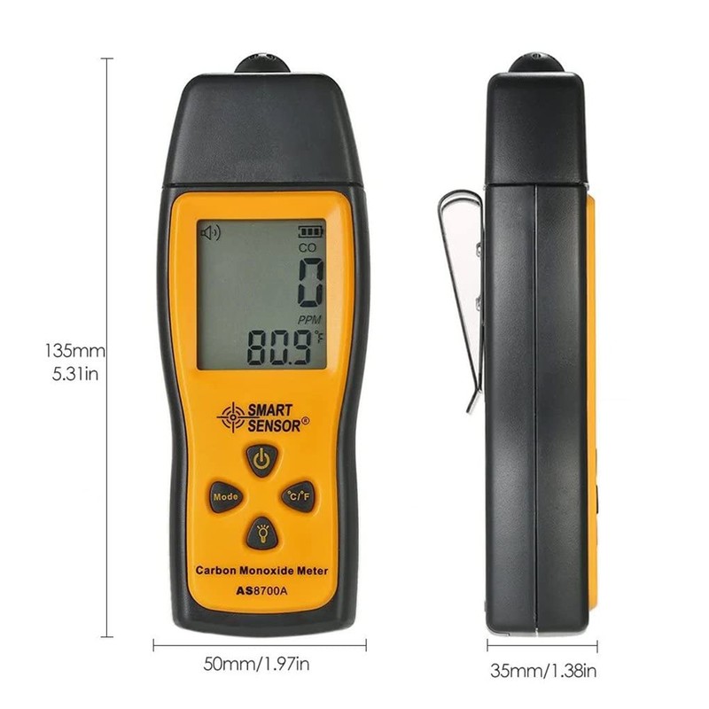 AS8700A Carbon Monoxide Meter,SMART SENSOR CO Meter,1000ppm CO Analyzer,Digital CO