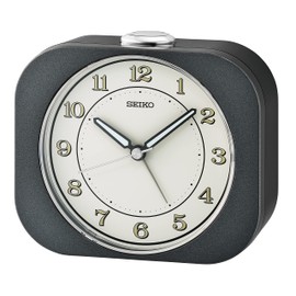 Seiko QHE195K Alarm Clock with Quartz Movement, Snooze and Light in Black, Size: 11.3 x 9.9 cm x 4.6 cm