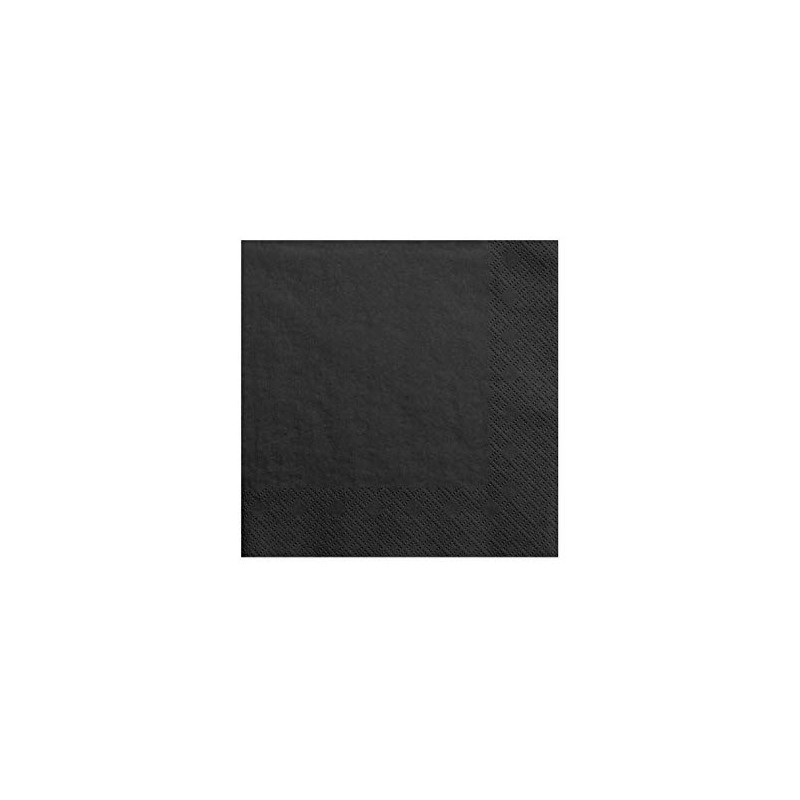 SP33-1-010 Napkins, 3-Ply, Black, 33 x 33 cm, Pack of
