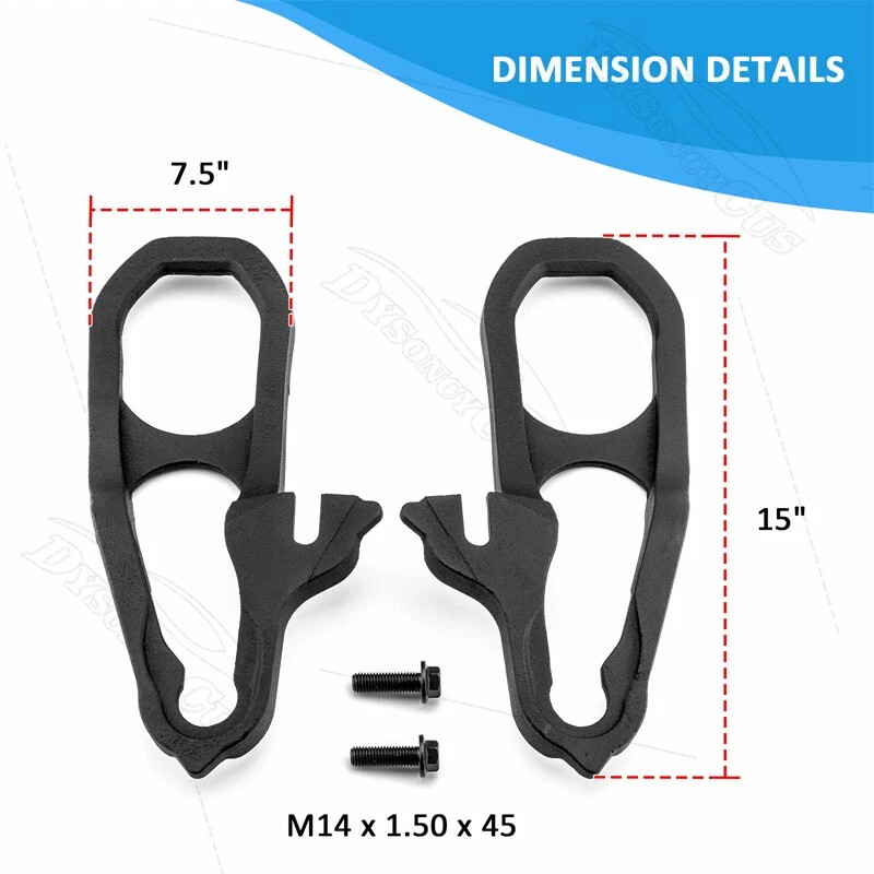 DY 2PCS Front Tow Hooks Heavy Duty Fit For Dodge