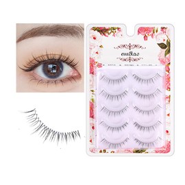 False Eyelashes, Natural Eyelashes, Short Eyelashes, Top Eyelashes, Popular, Handmade False Eyelashes, Actress Eyelashes, Thin Makeup, Lifestyle Makeup, 5 Pairs (N11)