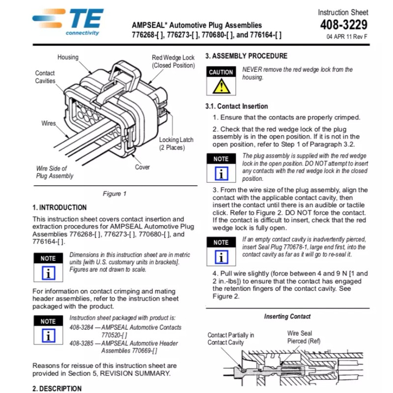 AMPSEAL 35-Pin Electrical Multi Sealed Connector Kit - w/ Terminals