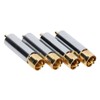 4PCS Preffair/R1722 Audio Connector Gold Plated Self Locking Solderless RCA