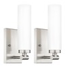 Emak Brushed Nickel Wall Sconces, 2 Light Bathroom Light Fixtures
