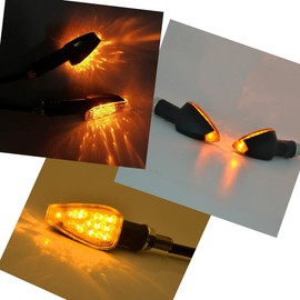 JZK 2pcs Arrowhead shape 12V LED Motorbike Indicators, Motorcycle Turn Signal Light Lamp, Motorbike Turn Signal Indicators For Motorcycle, Scooter, Quad, Cruiser