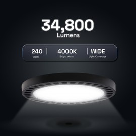 KastLite LED High Bay Light - 11 in. Round UFO Light Equivalent Integrated LED Dimmable Bronze High Bay Light - Commercial Lighting Fixture for Warehouse, Workshop, Factory, Gym, Garage, Barn