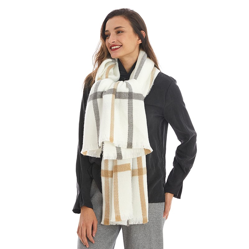 Superora Women's Scarf XXL Shoulder Scarf Checked Blanket Scarf Cuddly