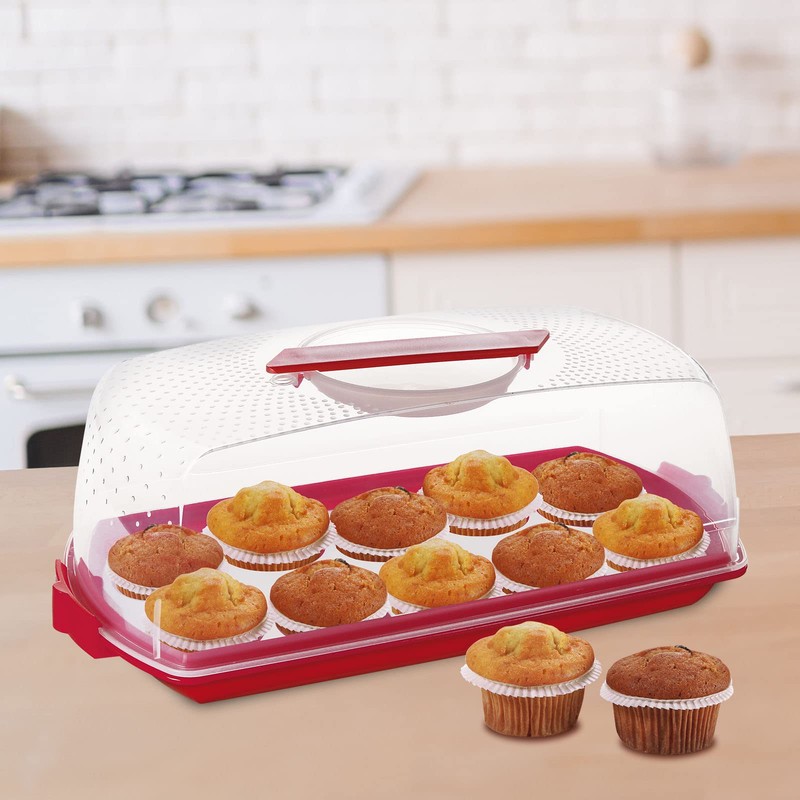 Cosmoplast Süßigkeitentür, Plumcake, Käse, mit Gitter für Muffin, zum Transport,