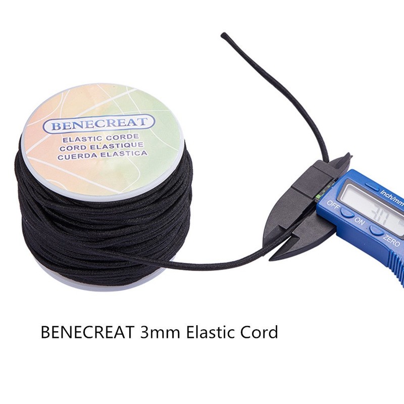 BENECREAT 3mm 20 Yard Elastic Cord Stretch Thread Beading Cord