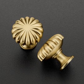 25 Pack Gold Cabinet Knobs, Zinc Alloy Brushed Brass Drawer Knobs Hardware for Kitchen Cabinets, Dresser and Wardrobe Doors Vintage Dresser Drawer Pulls