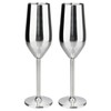 TJ Unbreakable 8 Oz Stainless Steel Champagne Flutes (2 Pack)-