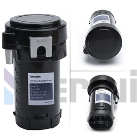 KERWINN Air Compressor 12V,150db Air Horn Compressor,Air Pump for Horn Trumpet Air Horn Replacement Super Loud Car Horn Compressor Kit for Any Vehicle Lorrys Trucks Trains Boats Cars Vans (black)