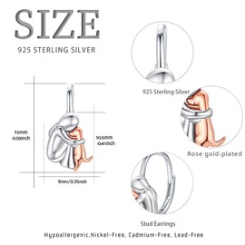 Dog Leverback Hoop Earrings 925 Sterling Silver Cute Animal Puppy Earrings Dog Jewelry Gifts for Women s Pet Lover Hypoallergenic Earrings for Sensitive Ears