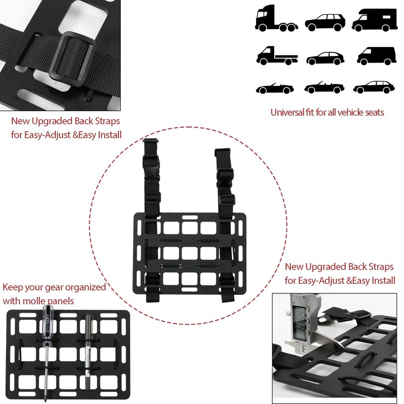 Rigid Molle Panels for Vehicles + Molle Headrest Panel Universal