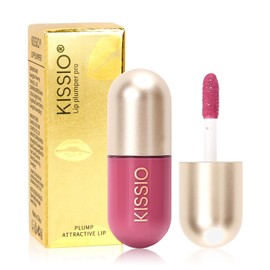 KISSIO Lip Plumper,Color Lip Plumper Gloss,Lip Enhancer,Plant Extracts Plumping Lip Serum,Moisturizing Lip Gloss for Fuller Lips & Hydrated Beauty Lips 5.5ml (04#Liqueur)