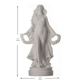 BEAUTIFUL GREEK STATUES Flora Goddess Golden Maiden of Blossoms Flowers White Marble Statue Sculpture