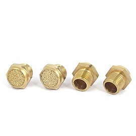 sourcing map 1/8BSP Thread Pneumatic Air Breather Silencer Muffler 4pcs