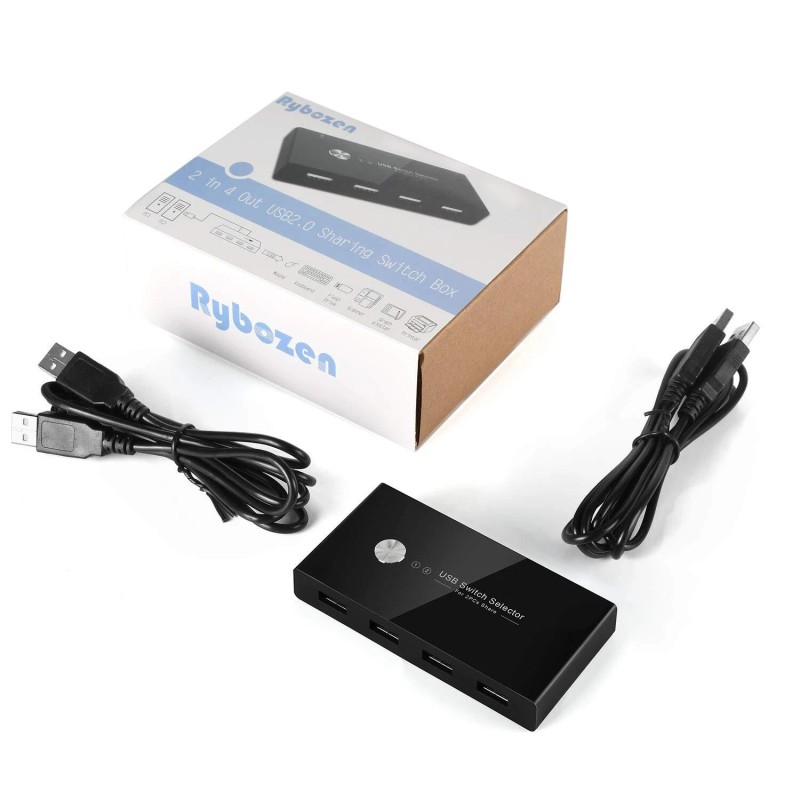 Rybozen USB 2.0 Switch Selector KVM Switcher for 2 PC