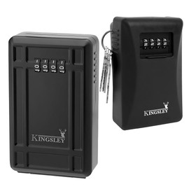 Kingsley Key Realtor Lock Box - Guard-a-Key, Secure Weatherproof Key Box Wall Mount for Indoors and Outdoors, 4 Digit Resettable Combination Code, Large Capacity for Storing Spare Keys