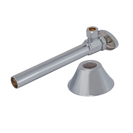Eastman Multi-Turn Angle Stop Valve with Extension, 1/2 Inch Sweat x 3/8 Inch OD Compression, Chrome Plated, 04182LF
