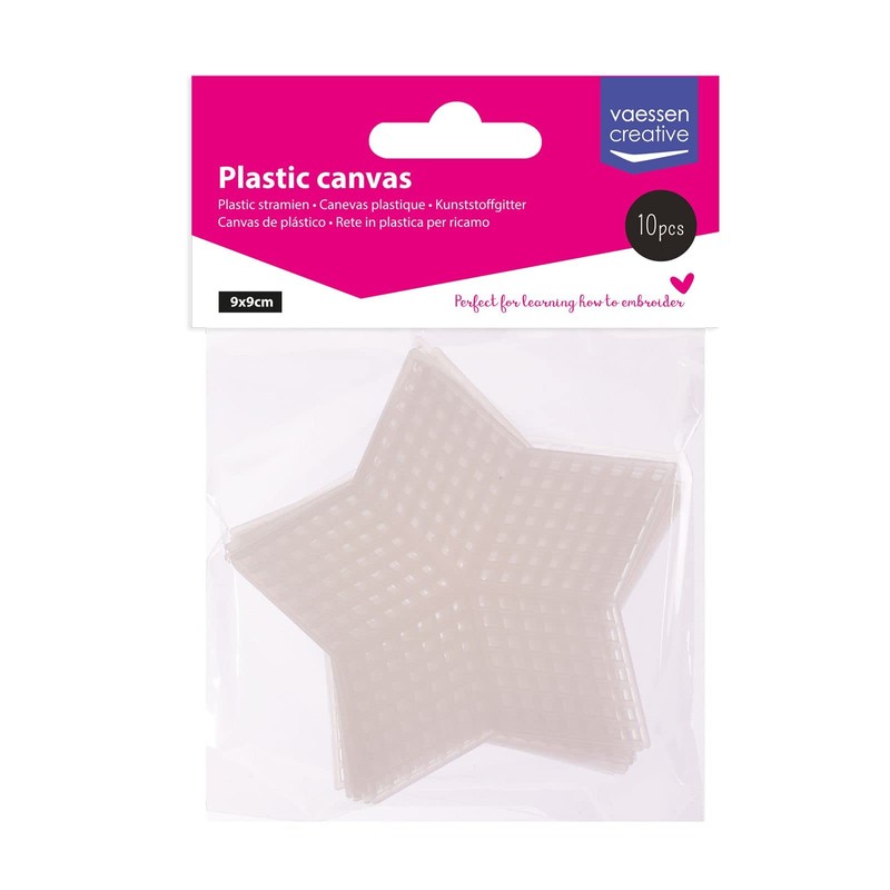 Vaessen Creative Plastic Canvas, Star-Shaped, 7 Count, Flexible Mesh Sheets