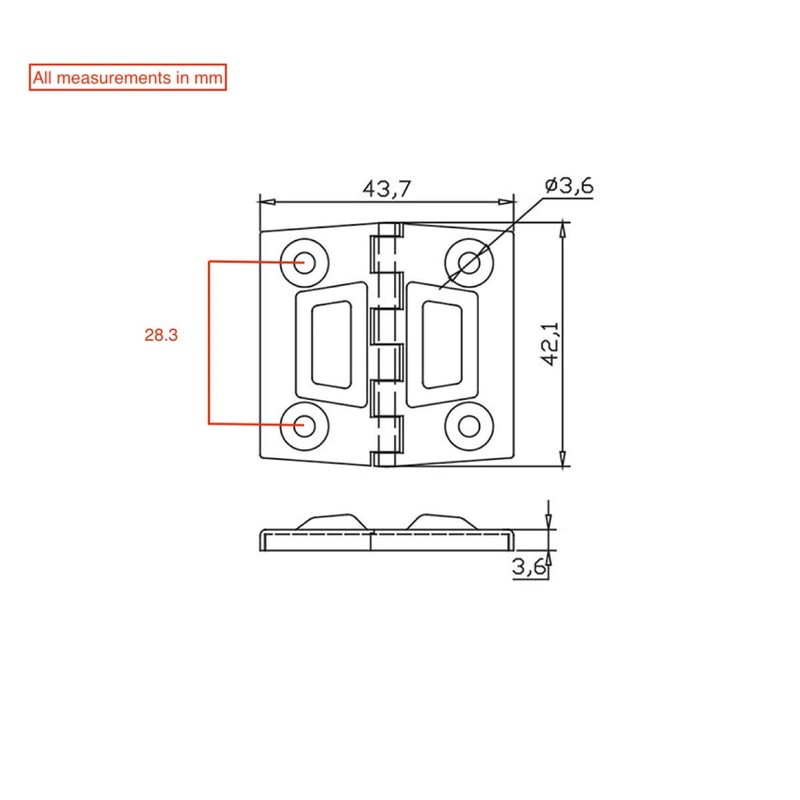 Guitar Case Hinge - Chrome Plated - GCHC1