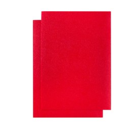 Rebehari 2pcs Felt Fabric Sheets for Crafts, 1mm Thick, 14" x 10" Felt Fabric Sheets, Felt Paper for DIY Sewing Craft, Non-Woven Felt Fabric for Sewing Patchwork Material (Red)