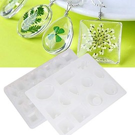 Kit de moldes de resina epoxi de bricolaje, fabricación de moldes de silicona resina de resina resina de epoxi decoración de joyas colgante haciendo moldes de resina accesorios para joyería(2 piezas