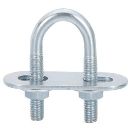QUARKZMAN Round U-bolt U-bolt, 6 set 16 mm ID x 46 mm length U angle M6 galvanised carbon steel U-clamp bolts with nuts and plates, for car repair boat trailer