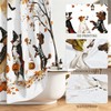Halloween Dog Shower Curtain, Watercolor Puppies Witch Ghost Vampire Skeleton