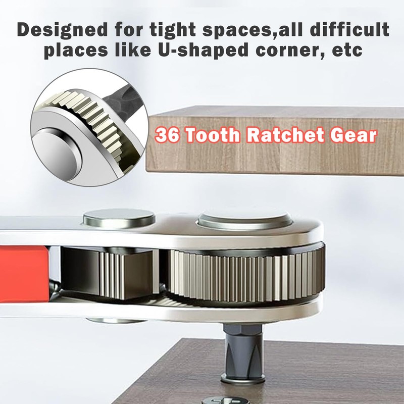 MOSTFUN Mini Ratchet Wrench, Right Angle Phillips Magnetic Screwdriver, 1/4