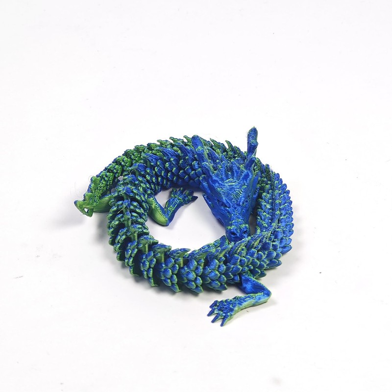 TUTHKOTH 12PCS 3D Printed Dragon Figurine Collection, 11.8 inch Dragon