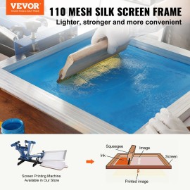 Screen Printing Kit with 2 Aluminum Silk Screen Printing Frames 8x10/10x14in 110 Count Mesh 2 Tapes Squares for Easy PrintingNumber of Pallets: 2