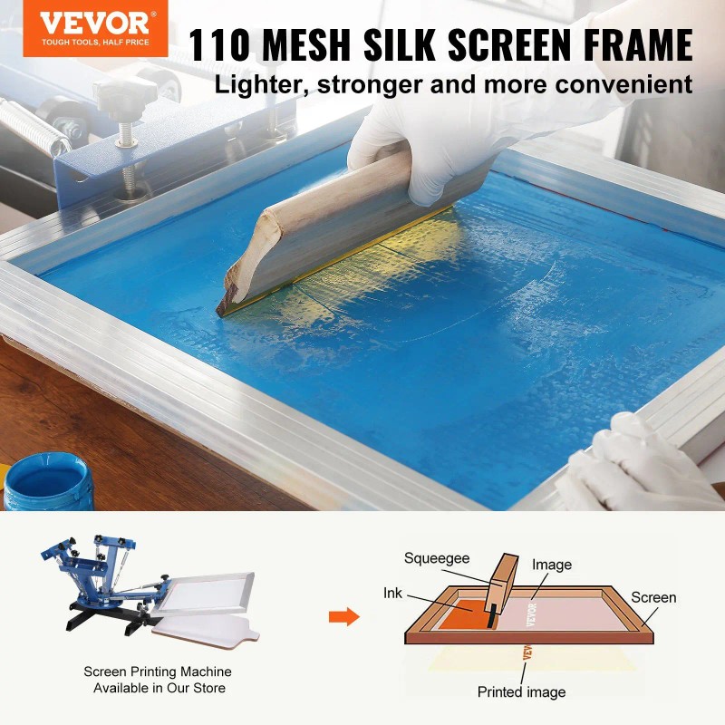Screen Printing Kit with 2 Aluminum Silk Screen Printing Frames