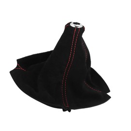 ACROPIX Car Shift Boot Cover Universal Gear Shift Knob Boot Dust Cover Suede Black with Red Line Car Parts