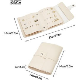 LAKE OF FIRE Joyero de Viaje, Organizador de Aretes para Regalos para Adolescentes Mujeres(Beige)