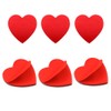 FAZHBARY 6 Pack Heart Shaped Red Sticky Notes - Cute