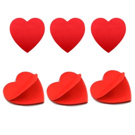 FAZHBARY 6 Pack Heart Shaped Red Sticky Notes - Cute Sticky Notes for School, Office & Home