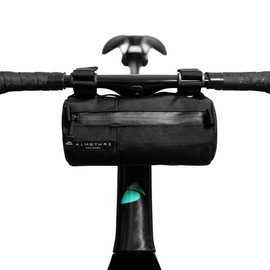 ALMSTHRE Simple Bar Bag – Midnight Black | Soft-Shell Bike Handlebar Bag with Waterproof Zipper & Adjustable Straps | Lightweight Bicycle Handlebar Bag, Compatible with Road, Gravel & MTB Bikes