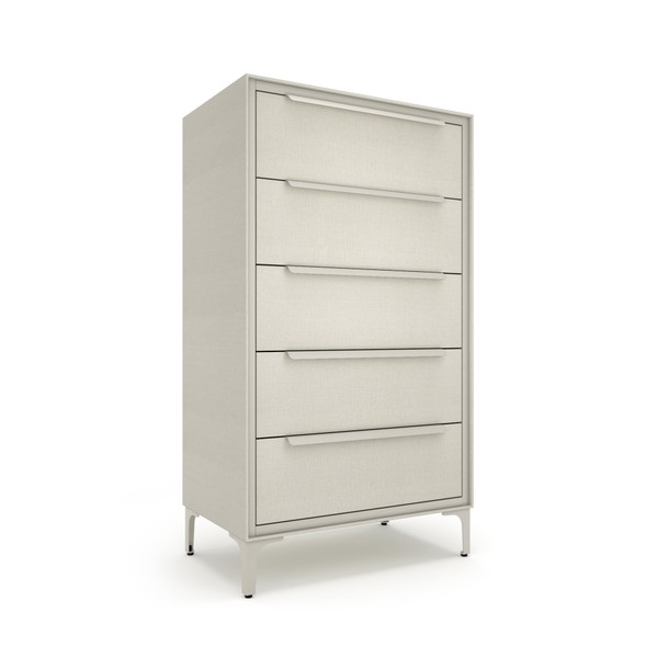 Naima Premium Fabric Dresser - Strong Metal Frame, 5 Spacious