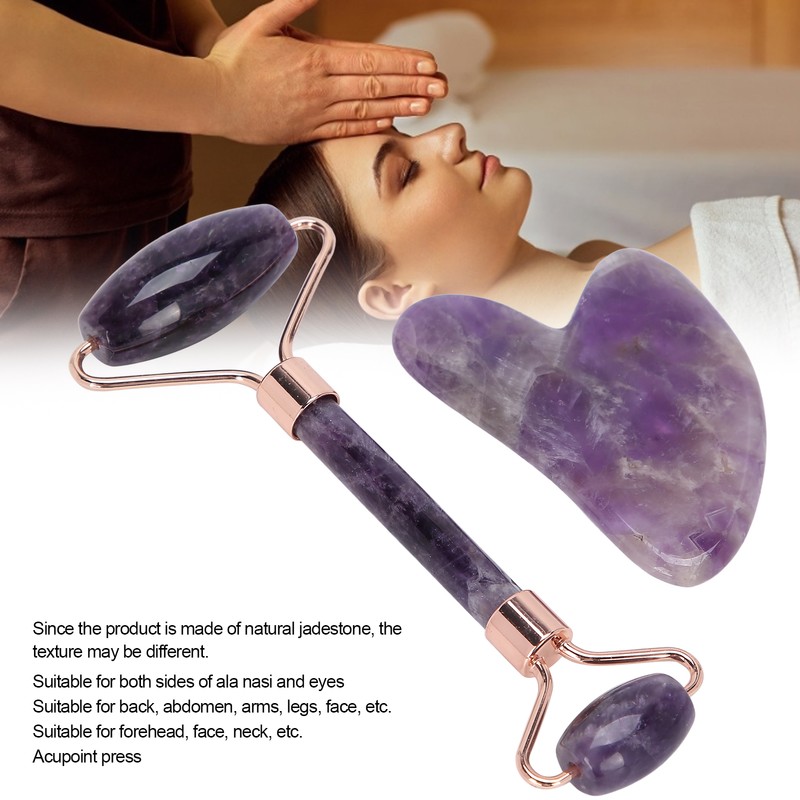 Portable Face Roller Massager Facial Beauty Roller Heart Shaped Gua