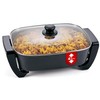Elite Gourmet Ceralast Ceramic Electric Skillet, 12.5Qt, Black/Gray | Xtra-Deep