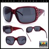 SA106 Polarized Lens Oversize Rhinestone Bling Sparkling Womens Sunglasses (burgundy