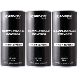 Cannon Sports Shuffleboard Powder - Premium Shuffleboard Wax with Granular Silicone Beads or Corn Meal - 3 Speed Options - Smooth Glide Non-Abrasive Shuffleboard Sand - 3 Pack, Fast