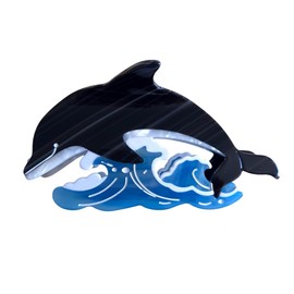 Funny Sea Dolphin Hair Clip,Acetate Claw Clips,Small Hair Clips for Women,Funny Hair Clips for Girl,Black